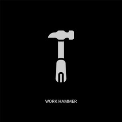 white work hammer vector icon on black background. modern flat work hammer from other concept vector sign symbol can be use for web, mobile and logo.