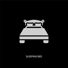 white sleeping bed vector icon on black background. modern flat sleeping bed from other concept vector sign symbol can be use for web, mobile and logo.
