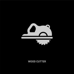 white wood cutter vector icon on black background. modern flat wood cutter from other concept vector sign symbol can be use for web, mobile and logo.