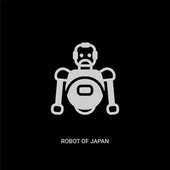 white robot of japan vector icon on black background. modern flat robot of japan from other concept vector sign symbol can be use for web, mobile and logo.