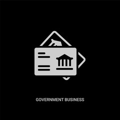 white government business card vector icon on black background. modern flat government business card from other concept vector sign symbol can be use for web, mobile and logo.