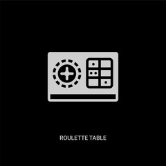 white roulette table vector icon on black background. modern flat roulette table from other concept vector sign symbol can be use for web, mobile and logo.