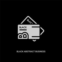 white black abstract business card vector icon on black background. modern flat black abstract business card from other concept vector sign symbol can be use for web, mobile and logo.