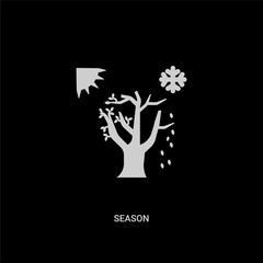 Obraz premium white season vector icon on black background. modern flat season from nature concept vector sign symbol can be use for web, mobile and logo.