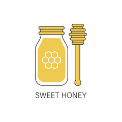 Icon jar with honey.