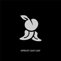 white apricot leaf leaf vector icon on black background. modern flat apricot leaf from nature concept vector sign symbol can be use for web, mobile and logo.