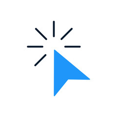 Cursor, mouse pointer icon. Click. Vector flat design