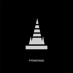 Fototapeta premium white pyongyang vector icon on black background. modern flat pyongyang from monuments concept vector sign symbol can be use for web, mobile and logo.