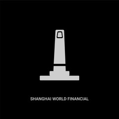 white shanghai world financial center vector icon on black background. modern flat shanghai world financial center from monuments concept vector sign symbol can be use for web, mobile and logo.