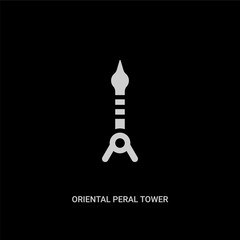 white oriental peral tower vector icon on black background. modern flat oriental peral tower from monuments concept vector sign symbol can be use for web, mobile and logo.