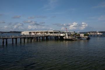 Fototapeta na wymiar beach resort and trendy bar in Kiel Düsternbrook