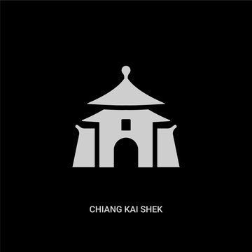 white chiang kai shek memorial hall vector icon on black background. modern flat chiang kai shek memorial hall from monuments concept vector sign symbol can be use for web, mobile and logo.