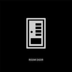 white room door vector icon on black background. modern flat room door from miscellaneous concept vector sign symbol can be use for web, mobile and logo.