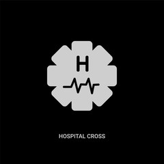 Obraz premium white hospital cross vector icon on black background. modern flat hospital cross from medical concept vector sign symbol can be use for web, mobile and logo.