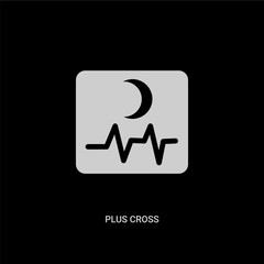 white plus cross vector icon on black background. modern flat plus cross from medical concept vector sign symbol can be use for web, mobile and logo.
