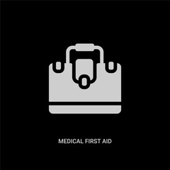 white medical first aid kit vector icon on black background. modern flat medical first aid kit from medical concept vector sign symbol can be use for web, mobile and logo.