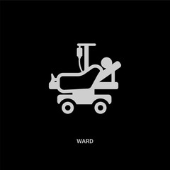 white ward vector icon on black background. modern flat ward from medical concept vector sign symbol can be use for web, mobile and logo.
