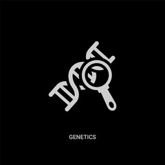 white genetics vector icon on black background. modern flat genetics from medical concept vector sign symbol can be use for web, mobile and logo.