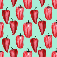 Watercolor background image of Fresh peppers