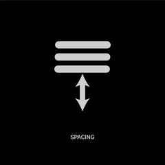 white spacing vector icon on black background. modern flat spacing from maps and flags concept vector sign symbol can be use for web, mobile and logo.