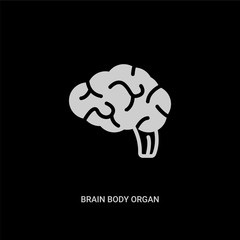 white brain body organ vector icon on black background. modern flat brain body organ from human body parts concept vector sign symbol can be use for web, mobile and logo.