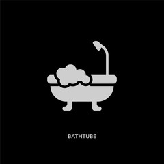 white bathtube vector icon on black background. modern flat bathtube from holidays concept vector sign symbol can be use for web, mobile and logo.