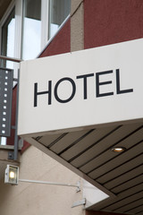 Hotel Sign on Building