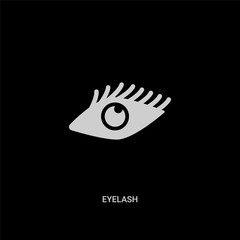 Fototapeta premium white eyelash vector icon on black background. modern flat eyelash from guestures concept vector sign symbol can be use for web, mobile and logo.