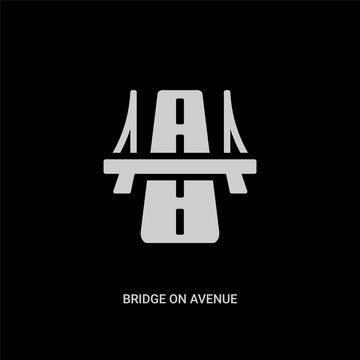 white bridge on avenue perspective vector icon on black background. modern flat bridge on avenue perspective from general concept vector sign symbol can be use for web, mobile and logo.