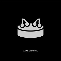 white cake graphic vector icon on black background. modern flat cake graphic from food concept vector sign symbol can be use for web, mobile and logo.