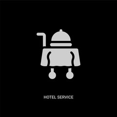 white hotel service vector icon on black background. modern flat hotel service from food concept vector sign symbol can be use for web, mobile and logo.