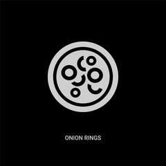 white onion rings vector icon on black background. modern flat onion rings from food concept vector sign symbol can be use for web, mobile and logo.