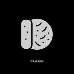 white wrapping vector icon on black background. modern flat wrapping from food concept vector sign symbol can be use for web, mobile and logo.