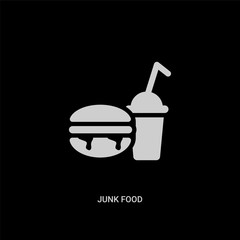 white junk food vector icon on black background. modern flat junk food from food concept vector sign symbol can be use for web, mobile and logo.