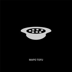 white mapo tofu vector icon on black background. modern flat mapo tofu from food concept vector sign symbol can be use for web, mobile and logo.