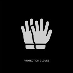 Fototapeta na wymiar white protection gloves vector icon on black background. modern flat protection gloves from food concept vector sign symbol can be use for web, mobile and logo.