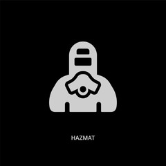 white hazmat vector icon on black background. modern flat hazmat from fashion concept vector sign symbol can be use for web, mobile and logo.