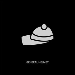 white general helmet vector icon on black background. modern flat general helmet from fashion concept vector sign symbol can be use for web, mobile and logo.