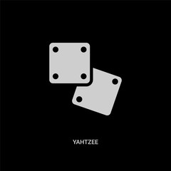 white yahtzee vector icon on black background. modern flat yahtzee from entertainment concept vector sign symbol can be use for web, mobile and logo.