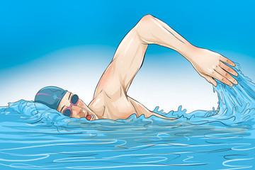 young woman in swimming pool