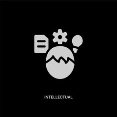 white intellectual vector icon on black background. modern flat intellectual from education concept vector sign symbol can be use for web, mobile and logo.