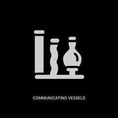 white communicating vessels vector icon on black background. modern flat communicating vessels from education concept vector sign symbol can be use for web, mobile and logo.