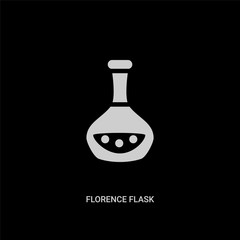 white florence flask vector icon on black background. modern flat florence flask from education concept vector sign symbol can be use for web, mobile and logo.