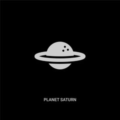 white planet saturn vector icon on black background. modern flat planet saturn from education concept vector sign symbol can be use for web, mobile and logo.