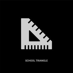 white school triangle vector icon on black background. modern flat school triangle from edit tools concept vector sign symbol can be use for web, mobile and logo.