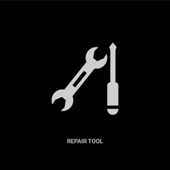 white repair tool vector icon on black background. modern flat repair tool from edit tools concept vector sign symbol can be use for web, mobile and logo.