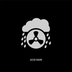 white acid rain vector icon on black background. modern flat acid rain from ecology and environment concept vector sign symbol can be use for web, mobile and logo.