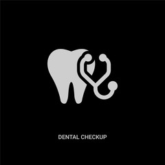 white dental checkup vector icon on black background. modern flat dental checkup from dentist concept vector sign symbol can be use for web, mobile and logo.