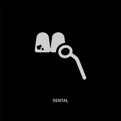 white dental vector icon on black background. modern flat dental from dentist concept vector sign symbol can be use for web, mobile and logo.