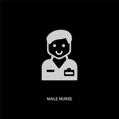 white male nurse vector icon on black background. modern flat male nurse from dentist concept vector sign symbol can be use for web, mobile and logo.